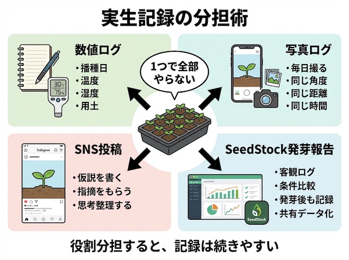 実生記録の分担術