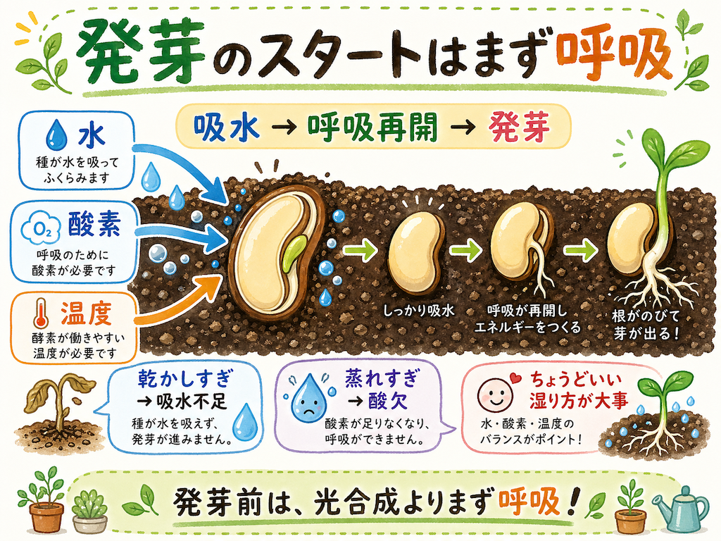 発芽のスタートはまず呼吸