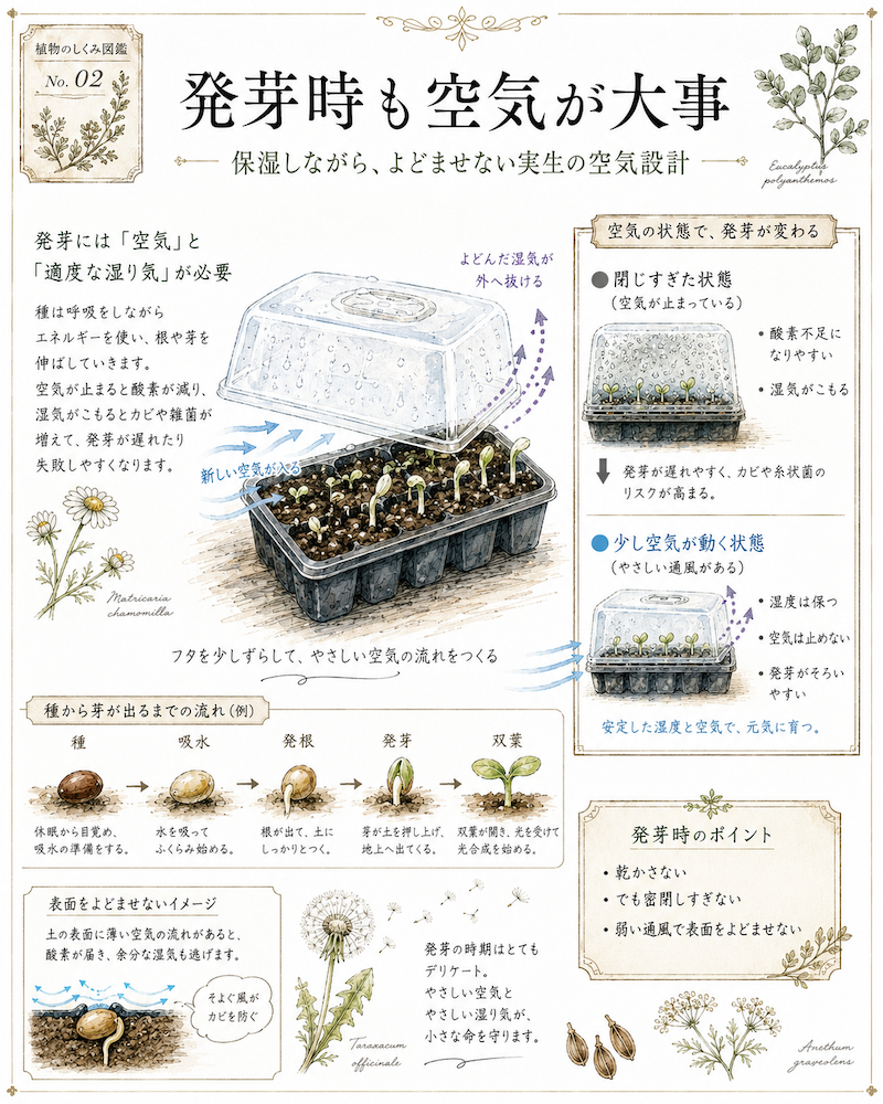 発芽時も空気が大事