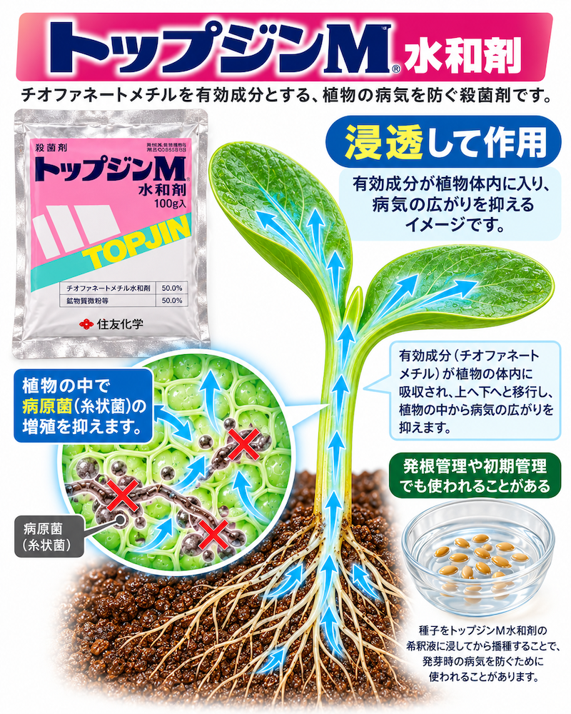 予防効果に加えて治療的な作用を持つ殺菌剤