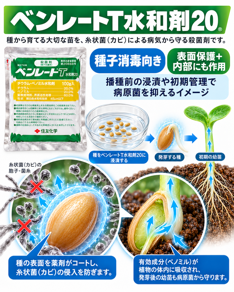 種子消毒を意識した製剤