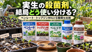 実生の殺菌剤、結局どう使い分ける?ベンレート・トップジンMなど5種類を比較